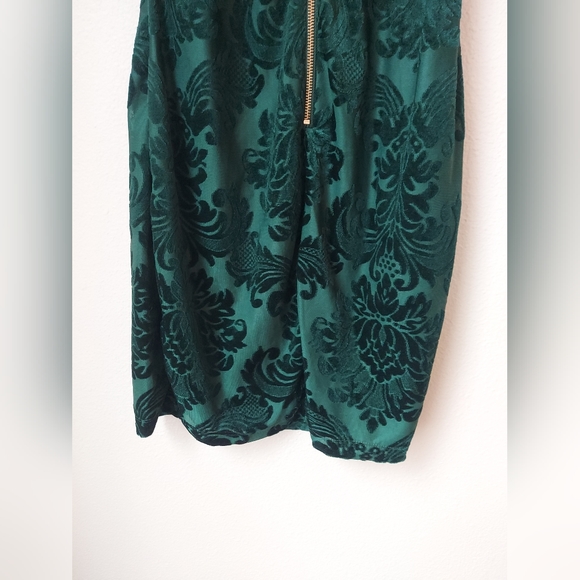 B. Darlin Emerald Green Velvet Burnout Mini Cocktail Dress, Size 13/14 - Picture 10 of 10